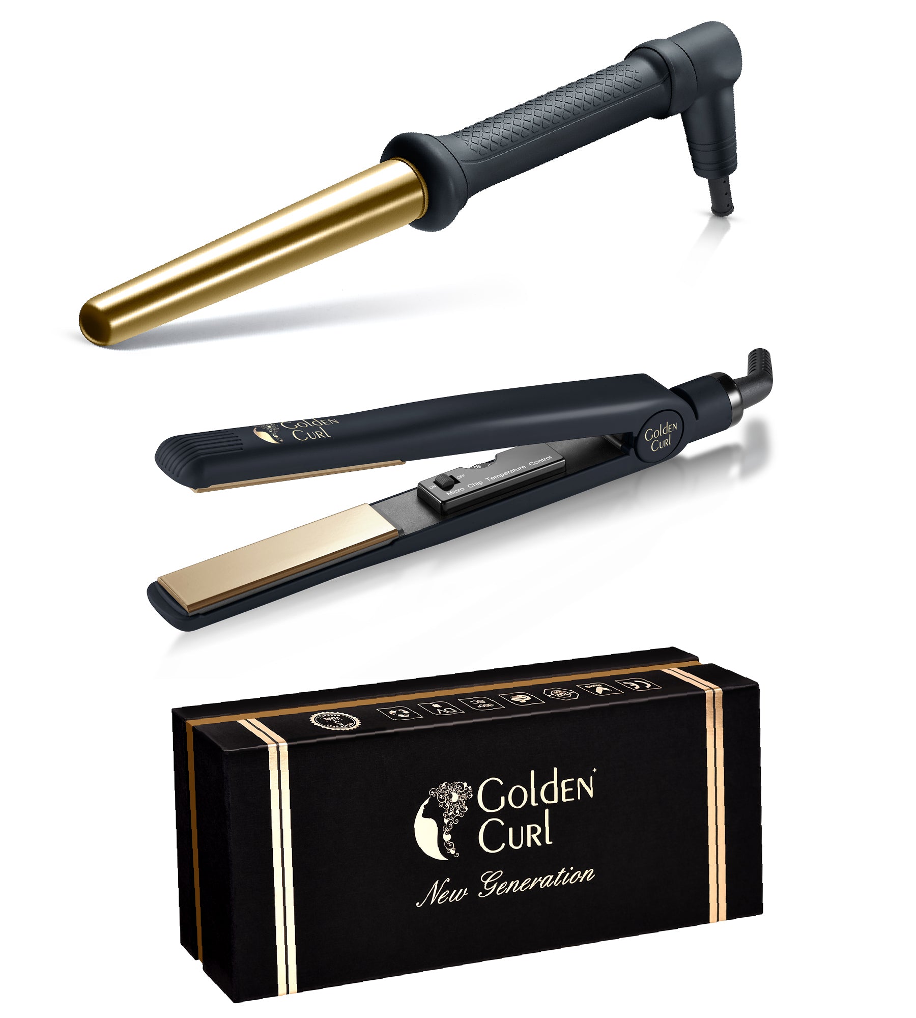 The Double Gold hair-styling tools styler flat iron – Golden Curl