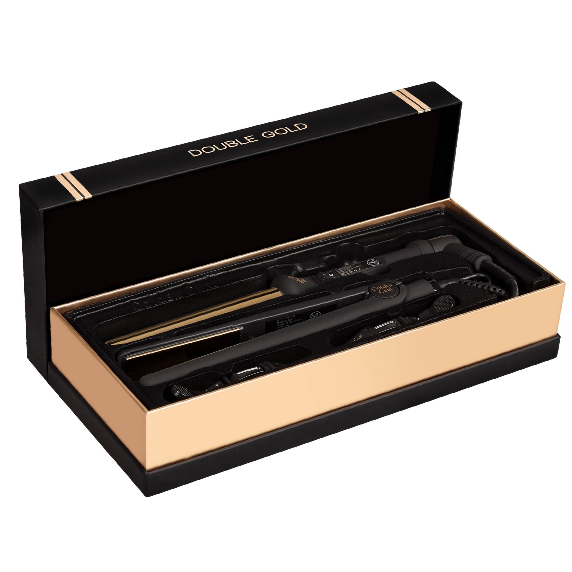 The Double Gold hair-styling tools styler flat iron – Golden Curl