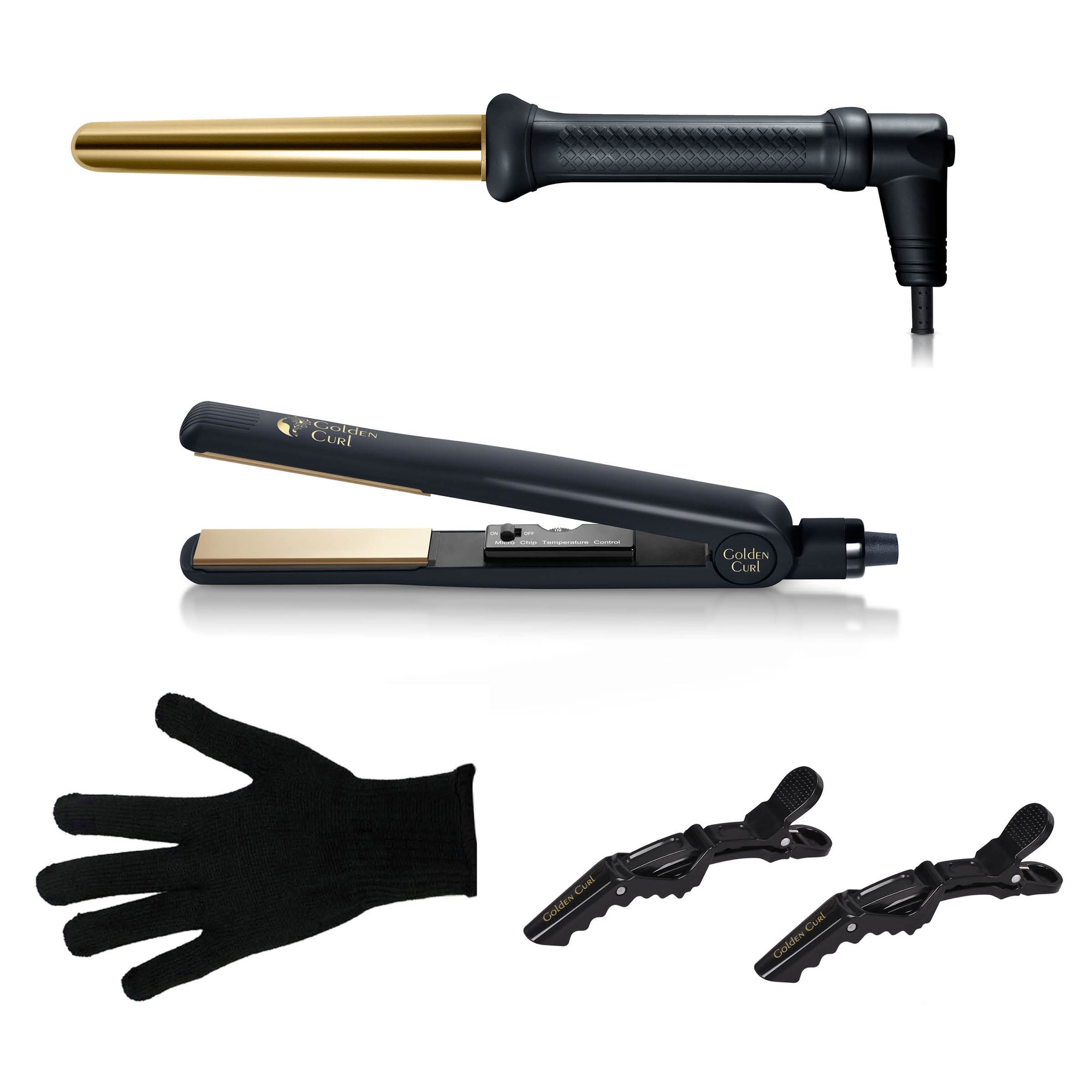 The Double Gold hair-styling tools styler flat iron – Golden Curl